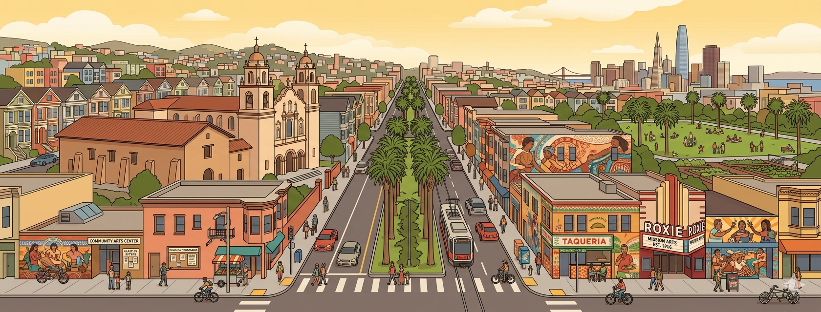 San Francisco cultural landmarks and street life